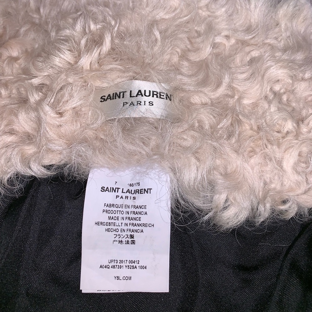 Saint Laurent Long Shearling & Leather Gloves - Picture 8 of 8